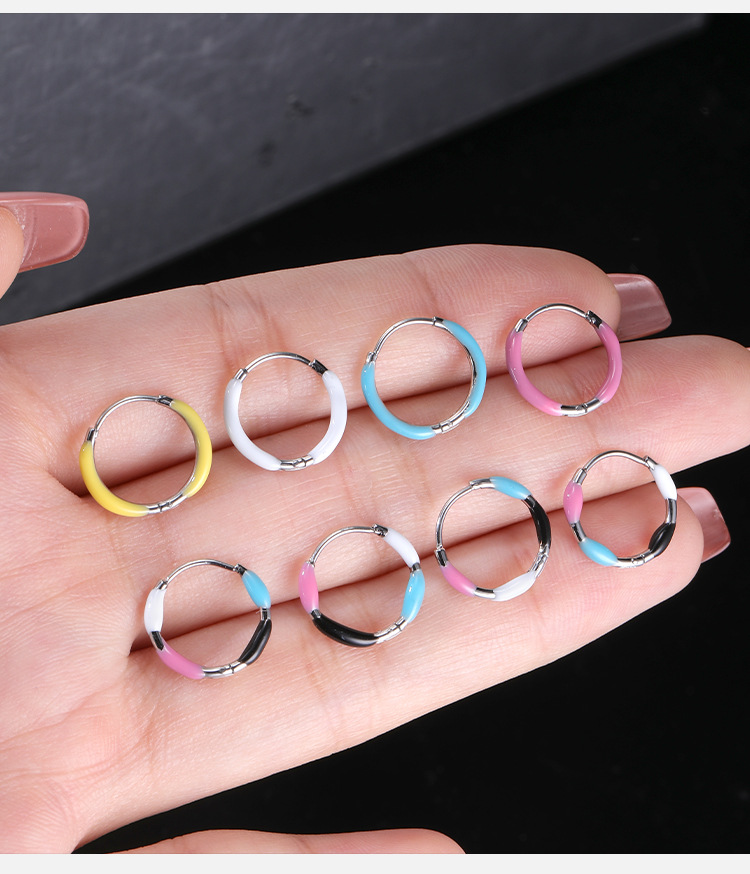 Ultra-Fine 1.2mm Gauge Round Wire Earrings, Stainless Steel Glue Drop Stud Earrings for Men and Women, 2022 New Summer Design detail image 7