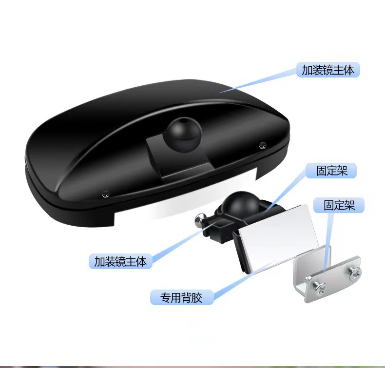Beginner's Car Wide-View Rearview Mirror, Coach's Wide-Angle Auxiliary Reversing Mirror, Plus Mirror Blind Spot Mirror Magnifying Glass