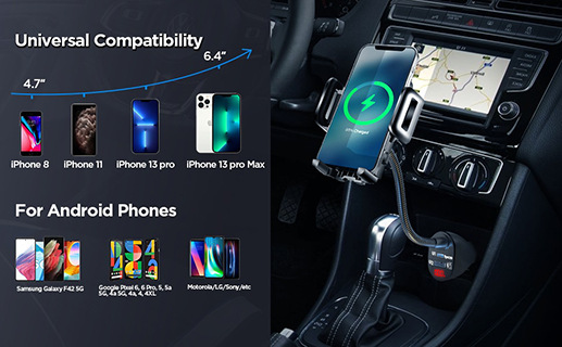 Cross-Border New Car Cigarette Lighter Dual USB 36W Fast Charging Navigation Car Phone Holder Qc3.0 Charger