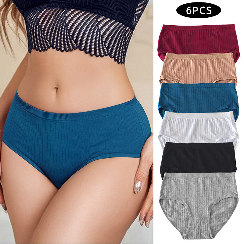 Cross-Border Supply of New High-Waisted Women's Underwear, Cotton Bottom Breathable Women's Briefs, European Size Panties Wholesale