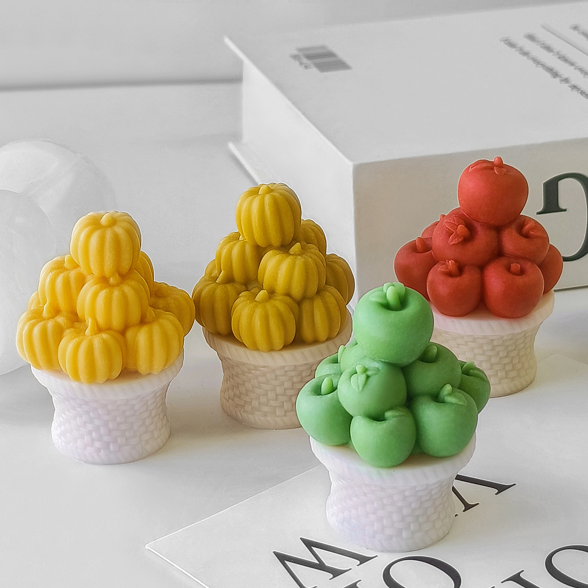 Jiahui Mei calabaza canasta cinta magnética adornos moldes de silicona manzana canasta moldes de goma de banana