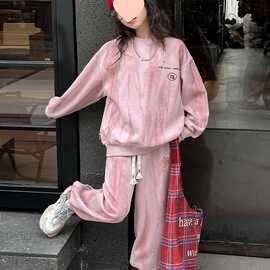 女童春秋休闲套装2026新款洋气中大童网红卫衣运动时髦秋装两件套