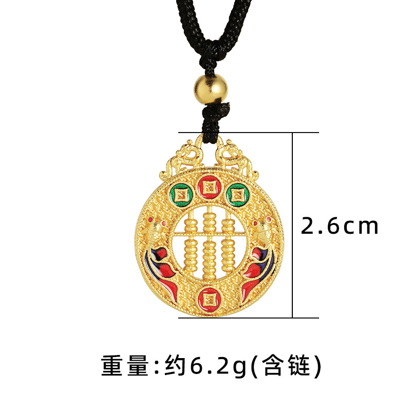 Vietnam Sha Jin Abaco You Long Round Collar estilo chino retro moneda de bronce Yiwu joyería fuente femenina al por mayor