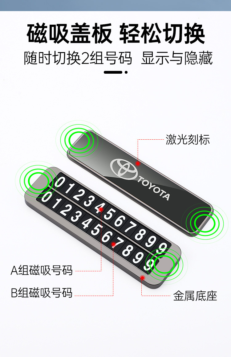 New Metal Car Temporary Parking Number Plate, Mobile Phone Number Plate, Classy Creative Car Moving Card