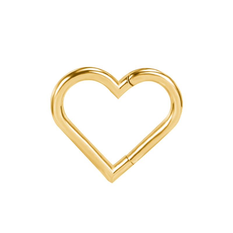 Rose Gold Heart Nose Ring 316L Stainless Steel Hoop 1.2mmx10mm Nose Piercing Jewelry detail image 18