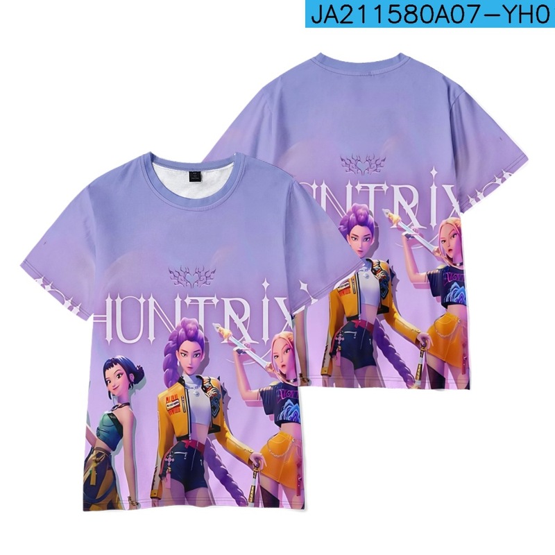 3D新品电影  K-POP 猎魔女团  印花短袖T恤印花成人童装夏季|undefined