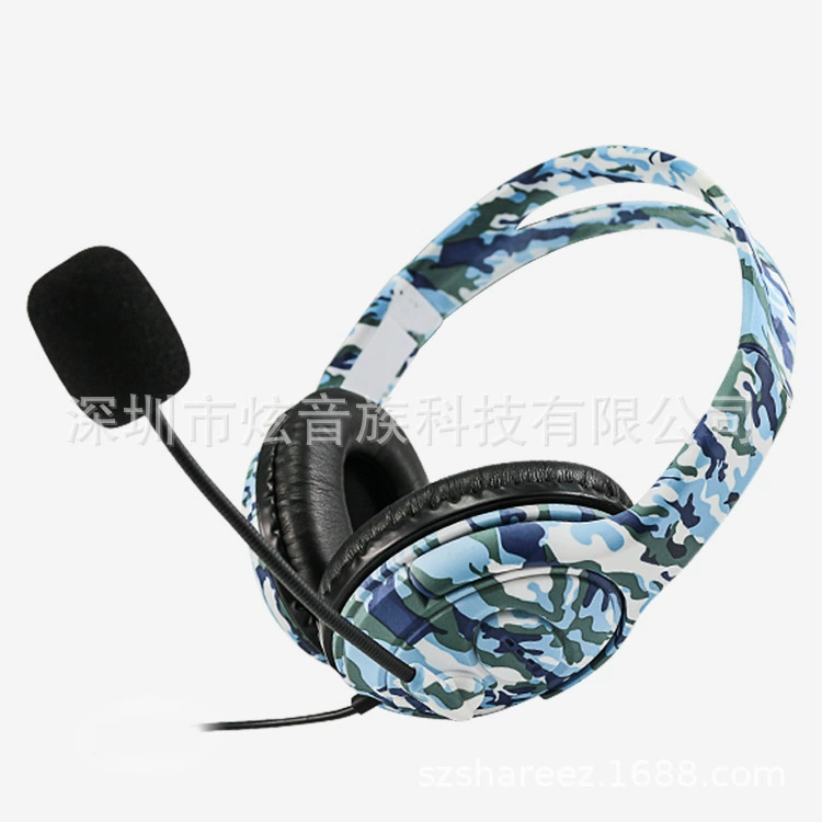 Factory source PS4 camouflage/x-one chicken game ear-loaded headset with headphones multi-color choice