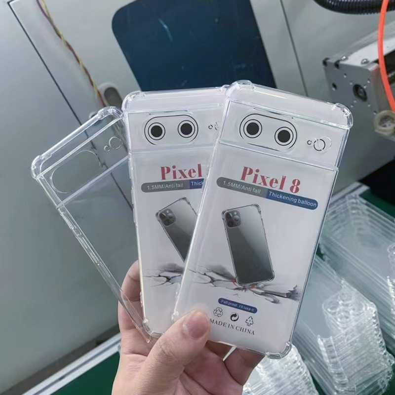 Suitable for Google Pixel 8 Anti-Fall Mobile Phone Case 1.5mm Transparent Tpu Four-Corner Airbag Anti-Fall Fine Hole Soft Cover