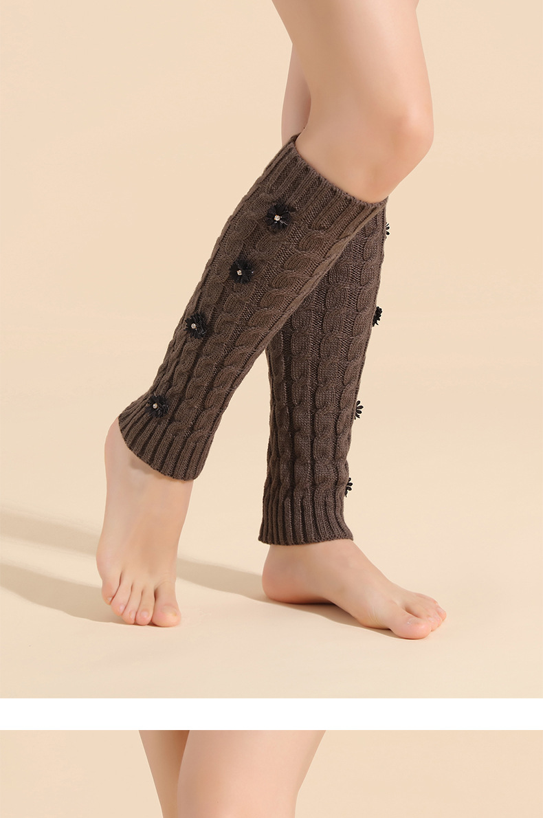 Sweet Knitted Christmas Flower Socks 10