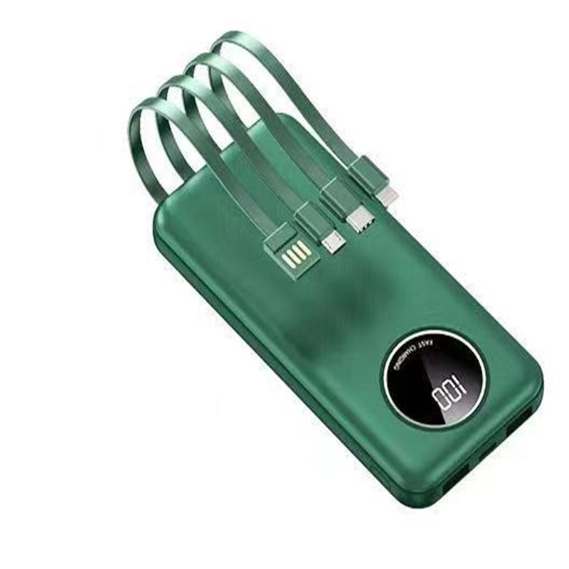 Fuente de alimentación portátil con nuevo tipo de 20000 mAh pequeño paquete de carga portátil con su propio paquete de carga de cuatro líneas