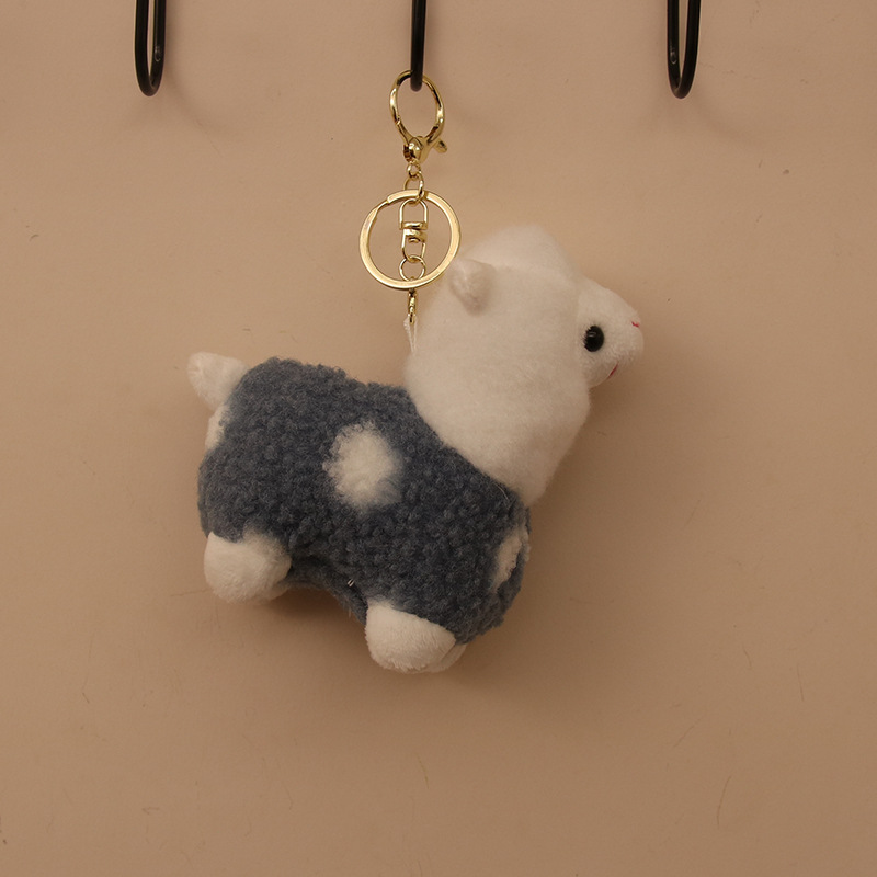 Muñeca de alpaca de felpa de dibujos animados juguete de peluche pequeño colgante bolso colgante llavero evento muñeca de regalo
