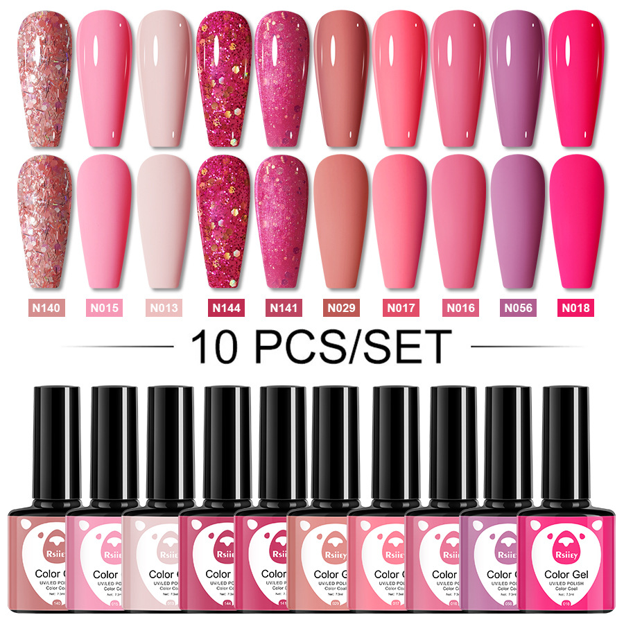 10 color set armor oil glue 2024 new phototherapy lasting fashion color nail salon