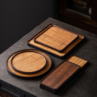 Chongzhu Vintage Mat Noodles Tea Tray Kung Fu Tea Set Dry Bubble Tray Small Tea Table Household Tea Tray Single Layer Pot Fruit Bearing Tray