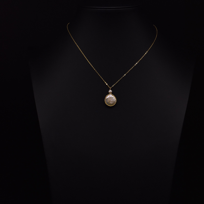 Natürliche Süßwasserperlenkette Für Damen Mit Barock Anhänger_voghion.com