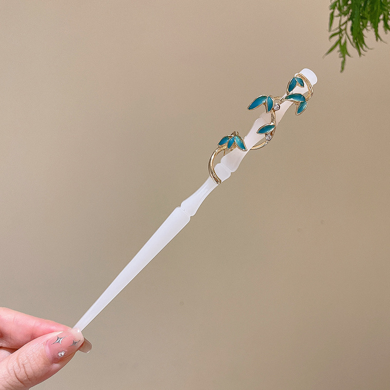 黑檀木新中式发簪女现代简约流苏发钗古风气质高级感盘发头饰|undefined