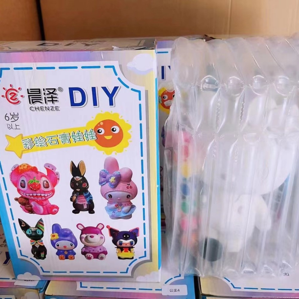 Niños de bricolaje para colorear yeso muñeca grande de dibujos animados para colorear alcancía hecho a mano creativo pintado al por mayor puesto blanco