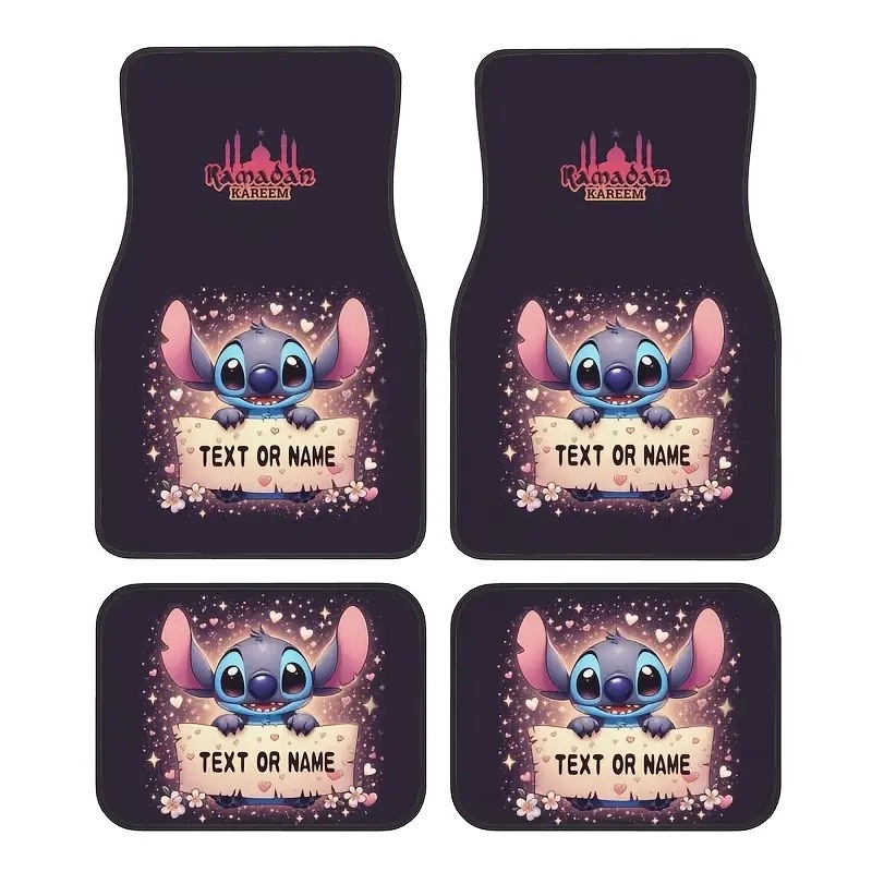 Cross-border Hot-selling Cartoon Mickey Car Mat Four-piece Dirt-resistant Easy-care Floor Mat Amazon Floor Mat for Hair