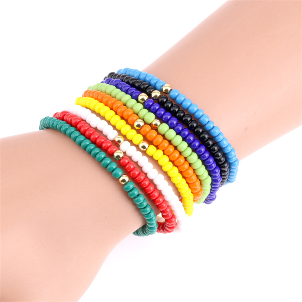 Fashion Geometric Glass Beaded Womenu0027S Bracelets 1 Piece