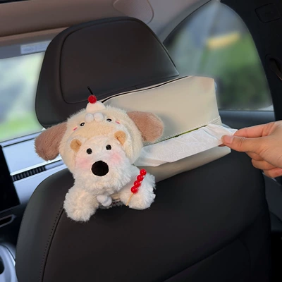 Car tissue box/set, West Highland Car Trash Bin