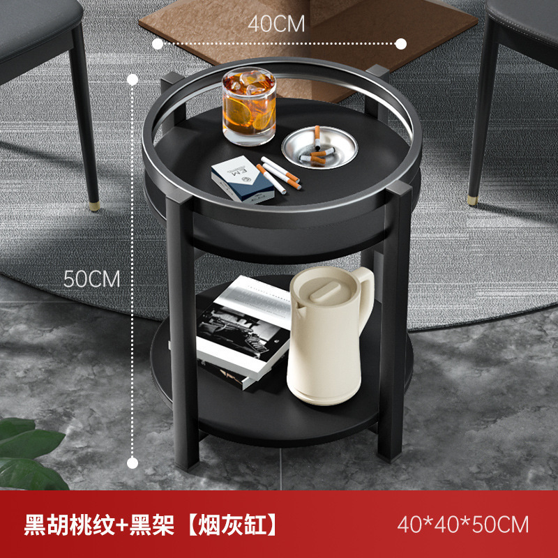 麻将机茶几双层棋牌室专用烟缸茶水架麻将桌边几茶水桌轻奢圆茶几|undefined