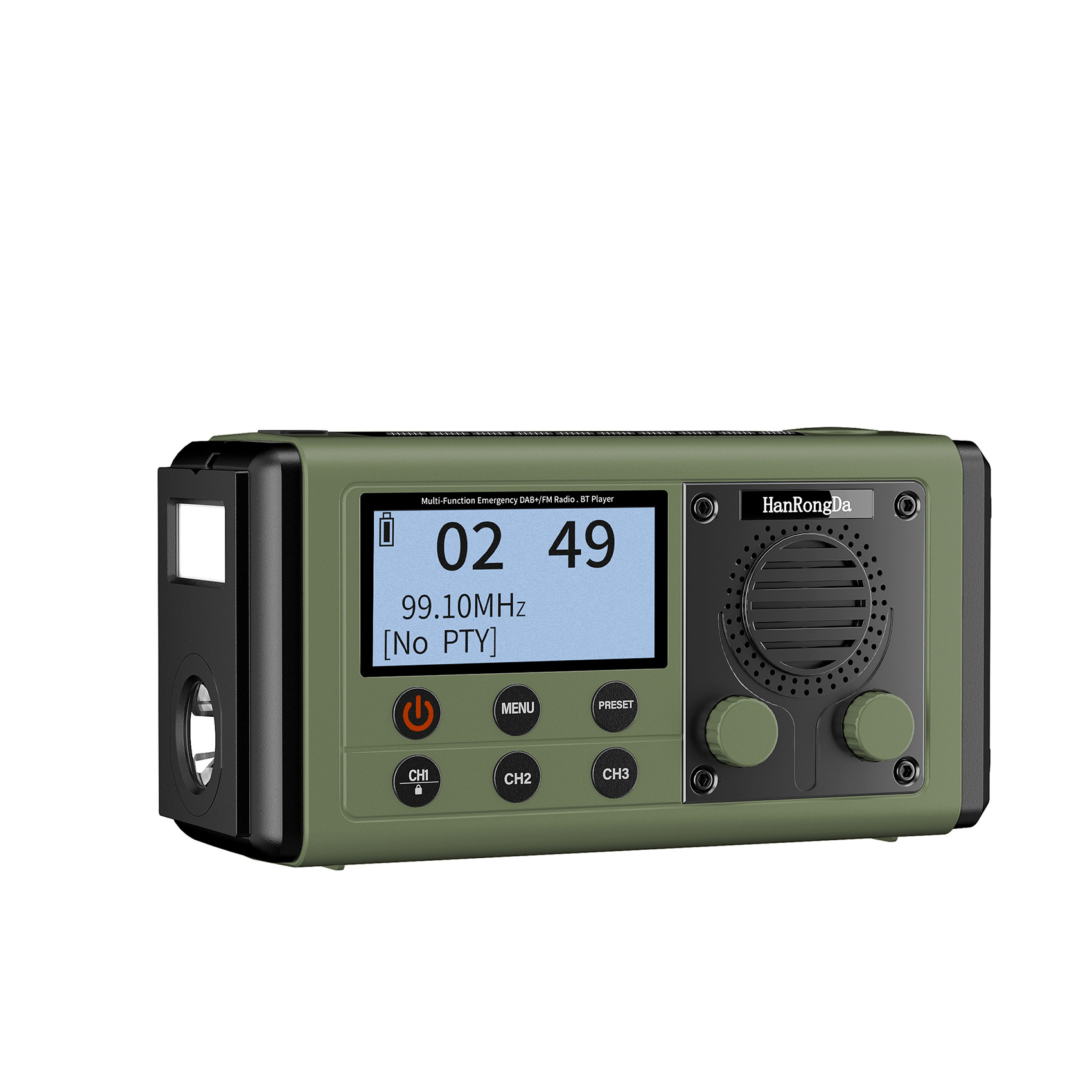 Exportación transfronteriza Radio DAB multifunción de gran capacidad carga manual energía solar energía iluminación de emergencia Bluetooth