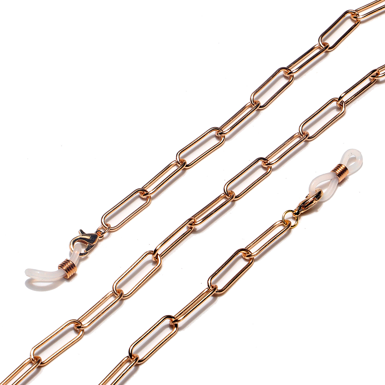 Metal Material Fashion Oval Thick Glasses Chain