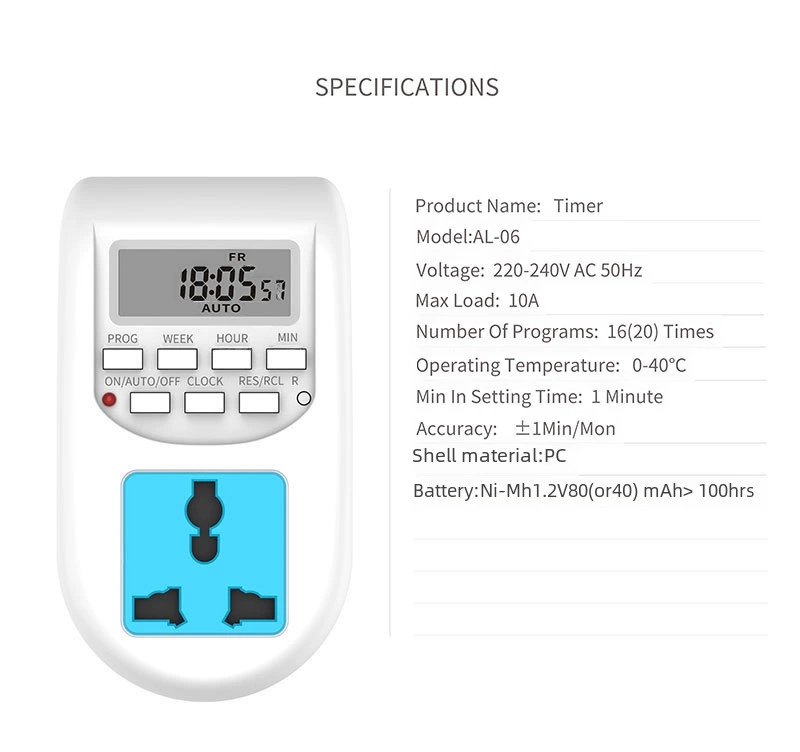 VDE Plug Digital Timer AL-06