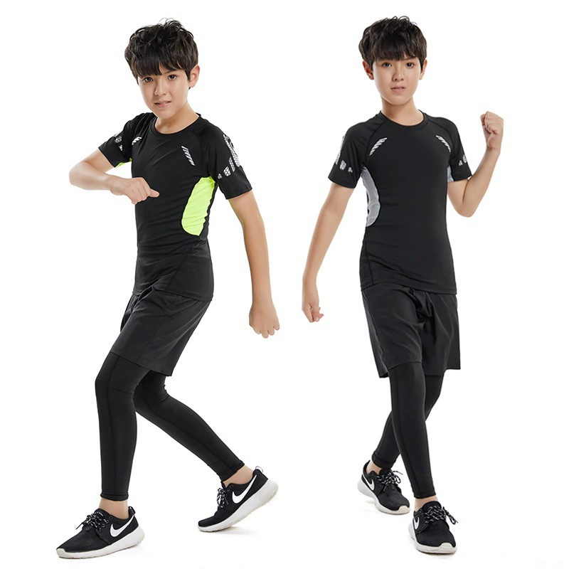 Летние детские спортивные колготки Мужская спортивная одежда с короткими рукавами