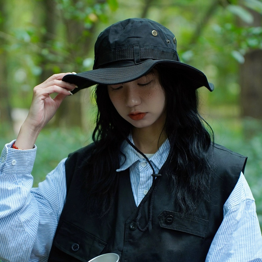 New Outdoor Mountaineering Sunscreen Fisherman Hat For Women's Summer Camping Fishing Basin Hat Waterproof Western Cowboy Sunshade Hat Japanese_voghion.com