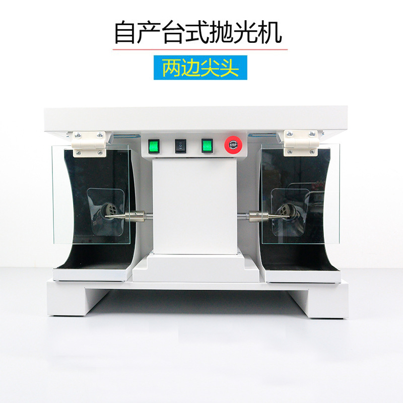 Jinguang máquina de pulido de escritorio de producción propia máquina de pulir dentadura oral técnico de fábrica máquina de pulido de doble cabeza con gabinete de recolección de polvo