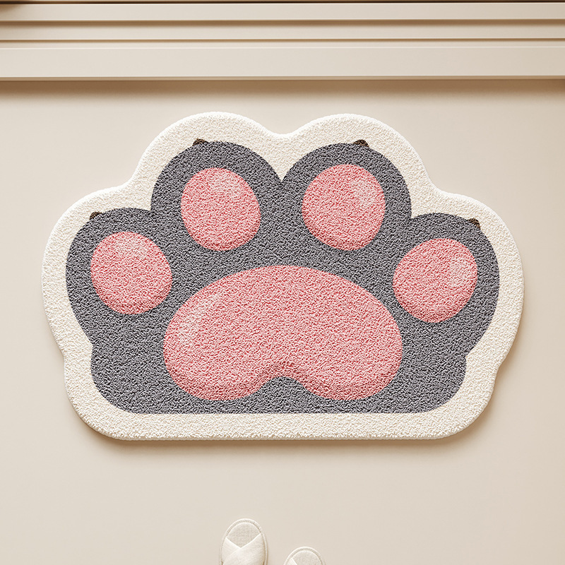 Cartoon Cat Imitation Cashmere Thickened Floor Mat Bathroom Water-Absorbent Non-Slip Easy to Clean Carpet Living Room Balcony Decorative Floor Mat