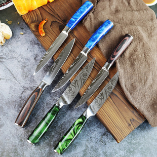 Yangjiang color wooden handle steak knife stainless steel Western food kitchen knife kitchen fruit knife universal knife frozen meat knife