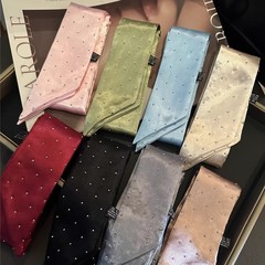 フランス式の優雅なポイントのドリルの長いスカーフのファッション的な髪の縛りの包みの手のギフトボックスのリボンの高級感のスカーフの装飾の女性