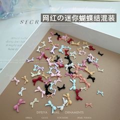 ミニ蝶結びネイルアクセサリーネット赤フランス小蝶ネクタイカラーサイズ混色服装甲アクセサリー樹脂ドリル
