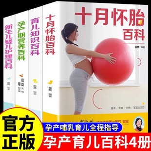 Pregnancy and Childbirth Parenting Encyclopedia, 4 Volumes of Pregnant Women's Books, October Pregnancy Knowledge Encyclopedia, Newborn Baby Care Book