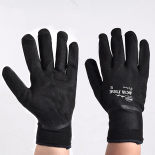 Cold storage dipping fleece-lined cold-proof waterproof latex gloves construction site labor protection thickened handling maintenance logistics warm gloves