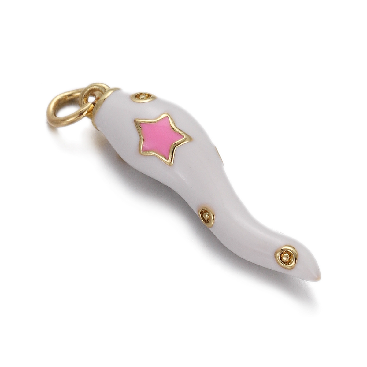 4g Weight Pendant Jewelry Making Type Gold Plated Plating Material 1 Piece Quantity Daily Occasion Copper Material Star, Heart Shape Pattern Women's Gender Enamel Design Simple Style Style 1 Piece Copper Gold Plated Star Heart Shape Pendant 24