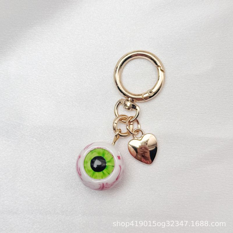 亚马逊新款饰品心形挂件万圣节眼睛钥匙扣欧美哥特风树脂恶魔之眼|undefined