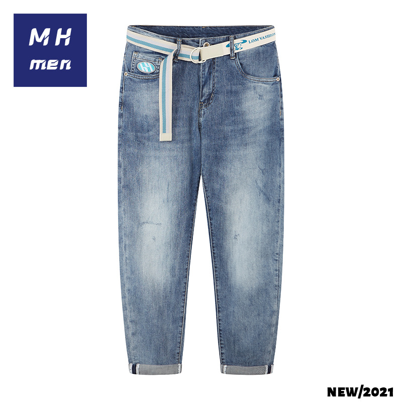 MH men's jeans men's summer new trend ca...
