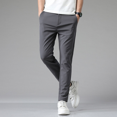 Soft and Elastic Casual Pants for Men - Multi-Color College Style Straight Leg Pants - Versatile Long Pants - Light Business