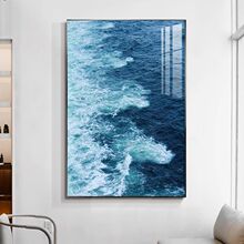 大海浪花玄关装饰画客厅餐厅书房背景挂画沙滩壁画风景卧室酒店厂