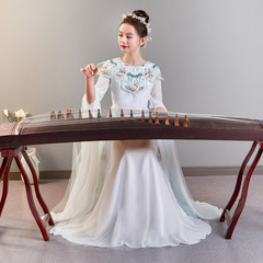 Children's dress princess dress girl model fashion show national style dress Chinese style student host playing Guzheng performance costume