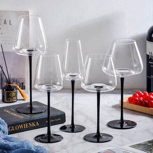 Concave black and black red wine glass black bow tie goblet wine glass big belly Burgundy glass household champagne glass