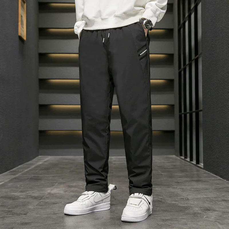 Зимние 90% бархатные пуховые брюки на открытом воздухе сплошные брюки мужские кроссовки на молнии карманы повседневные брюки прямые спортивные брюки