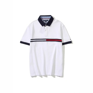 Classic lapel embroidery letter logo men's and women's short sleeve polo shirt couples simple men's simple wholesale cross-border T