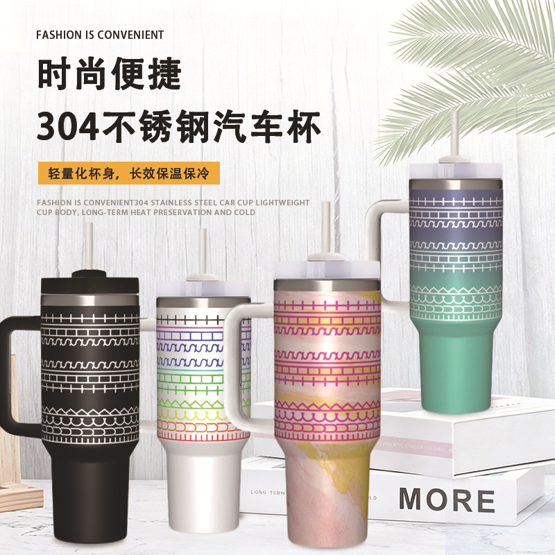 Explosiones transfronterizas en stock 40oz manejo de taza de hielo de gran capacidad oculta de palabras humor taza de paja de aislamiento personalizada