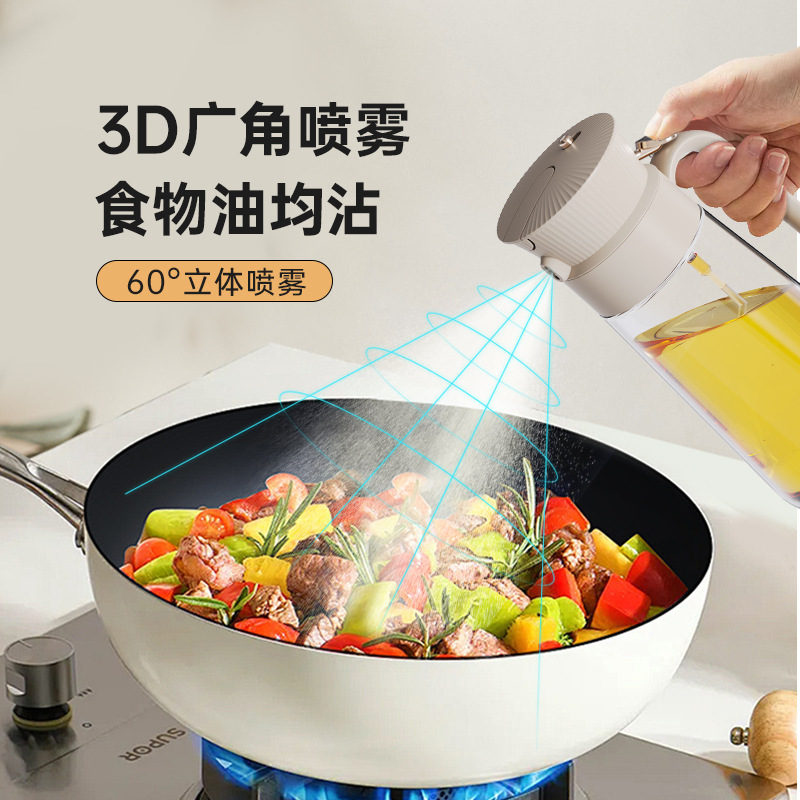 両用オイルポット 食品グレード 油がこびりつかない調味料ボトル キッチン 家庭用 醤油ボトル 2in1 オイルスプレーボトル 油量コントロール|undefined