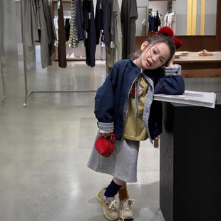 Boys and Girls Korean Style Fashionable Double-Sided Wearable Jacket 2025 Autumn New Kidsren's Jacket Long-Sleeved Plaid Jacket