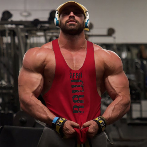 Fitness vest men's fitness breathable slim sports trend summer cotton sleeveless t-shirt Amazon AliExpress