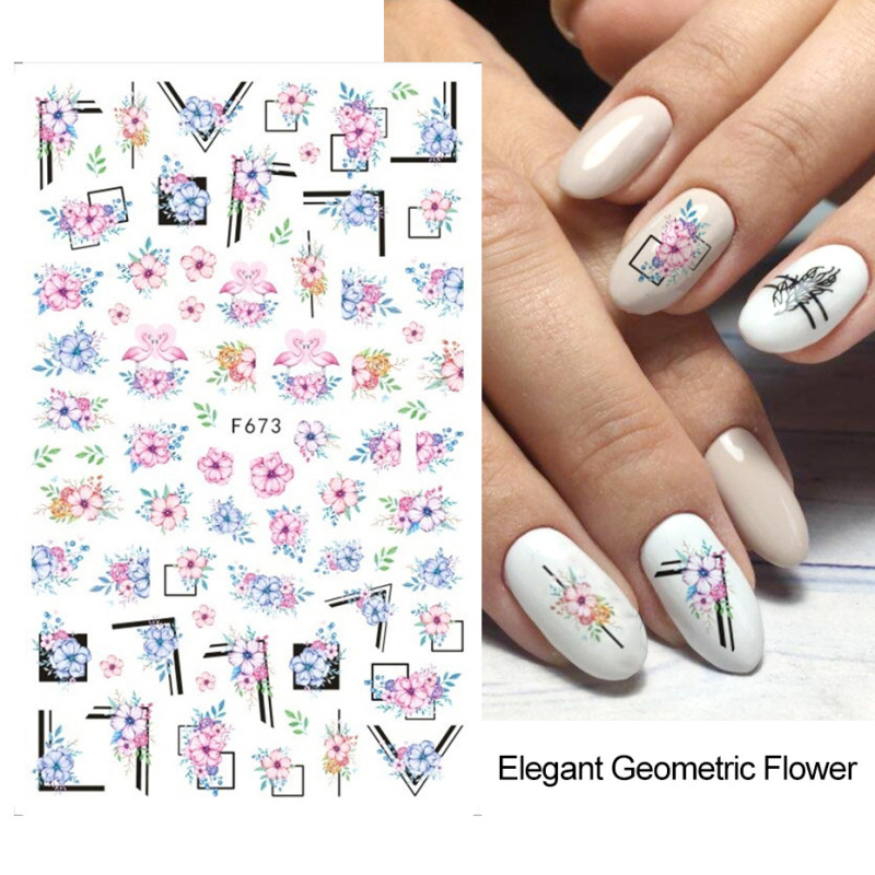 国境を越えたネイルシールfシリーズのレトロな蝶森系薔薇花卉カラーバックネイルシールnail|undefined